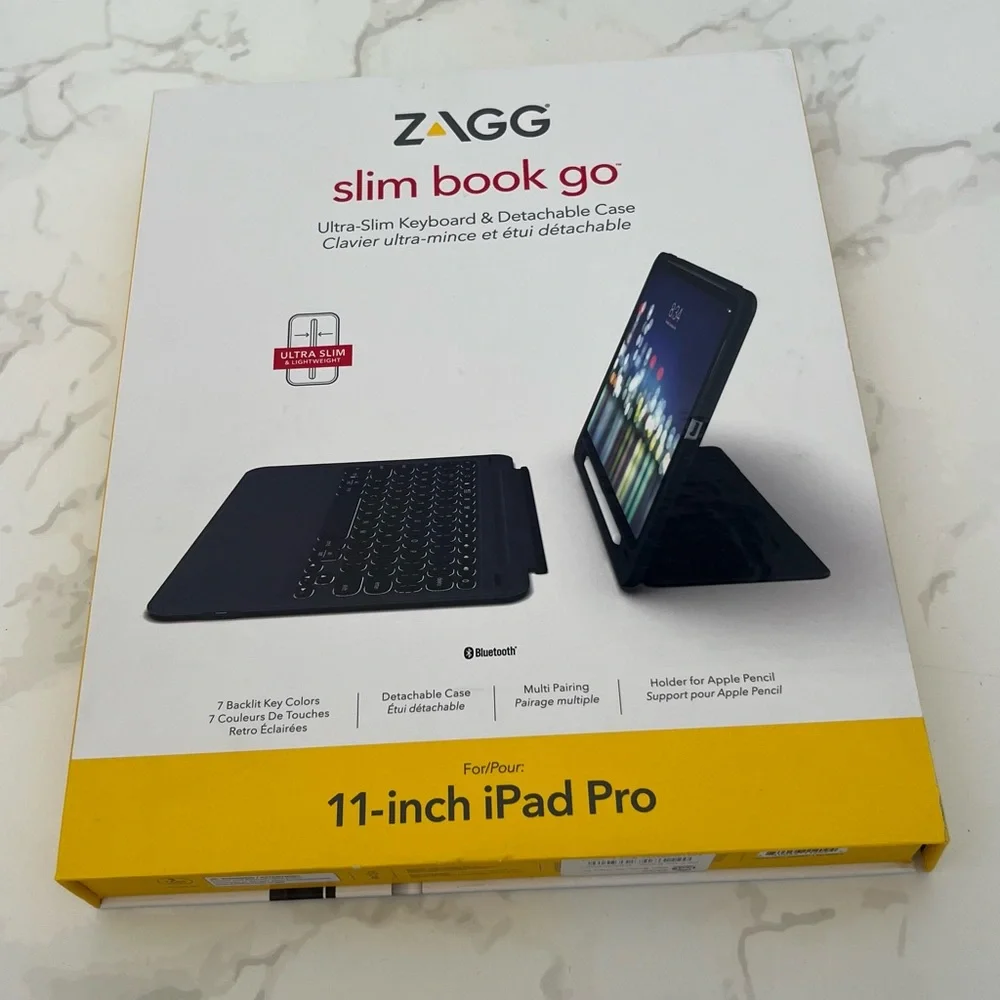 ZAGG Slim Book Go Wireless Keyboard Folio Case for Apple iPad Pro 11-inch Black